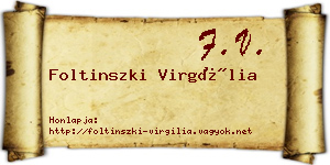Foltinszki Virgília névjegykártya